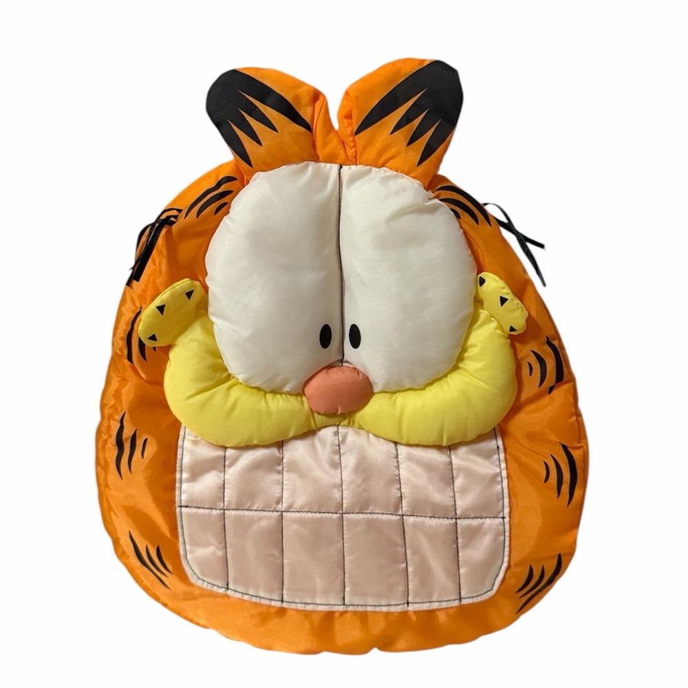 Vintage Garfield Fun Pouch Nylon Plush Orange Cat Plush Stuffed Animal Paws Toy